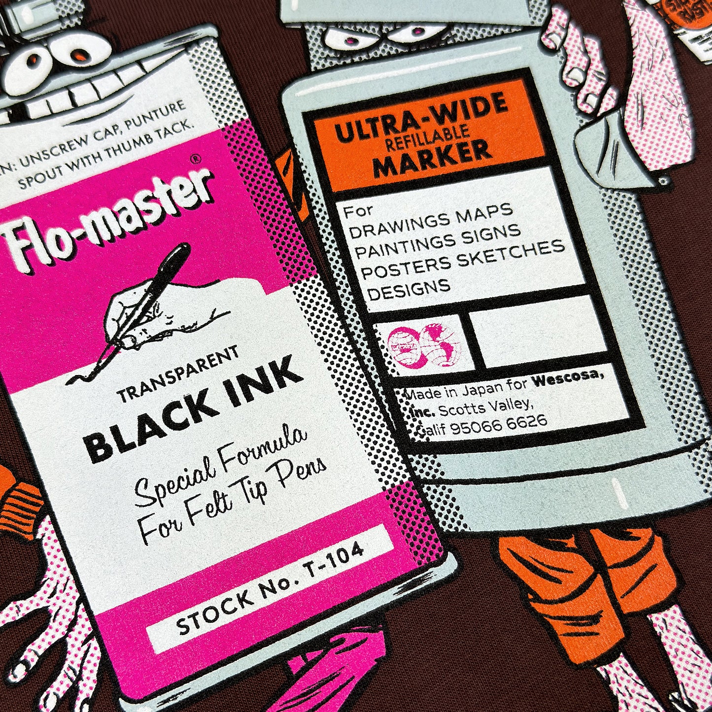 Ink and Marker T-shirt - Chestnut