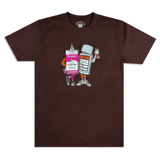Ink and Marker T-shirt - Chestnut