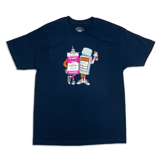 Ink and Marker T-shirt - Navy
